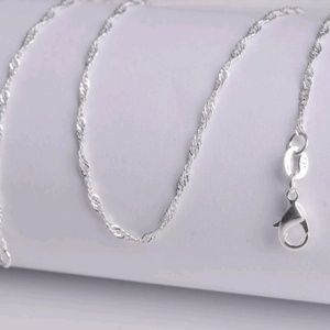 New 30" 925 Sterling Silver Water Wave Chain